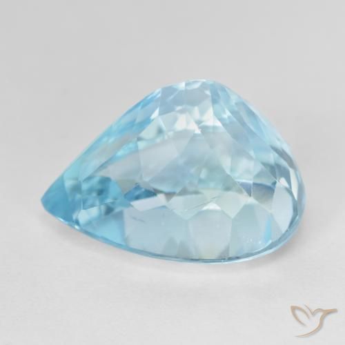 Topaze Bleu ciel naturelle En forme de poire, 14.20 ct, VS