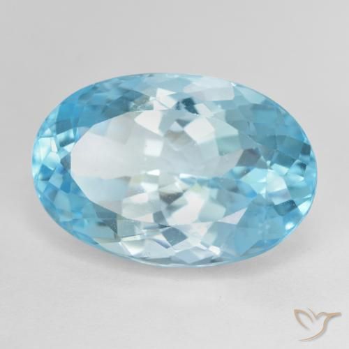 Topaze Bleu ciel naturelle ovale, 13.40 ct, VS