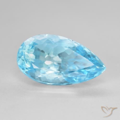 Topaze Bleu Suisse naturelle En forme de poire, 10.99 ct, VS