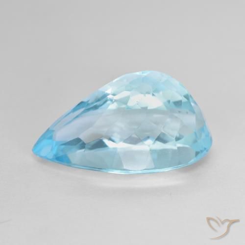 Topaze Bleu Suisse naturelle En forme de poire, 10.99 ct, VS