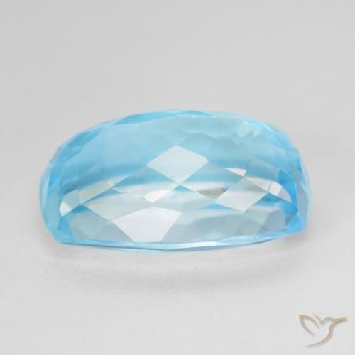 Topaze Bleu Suisse naturelle Coussin, 16.97 ct, VVS-VS