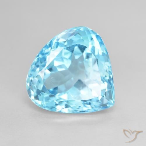 12.90ct Naturel Bleu Suisse Topaze, En forme de poire, VS