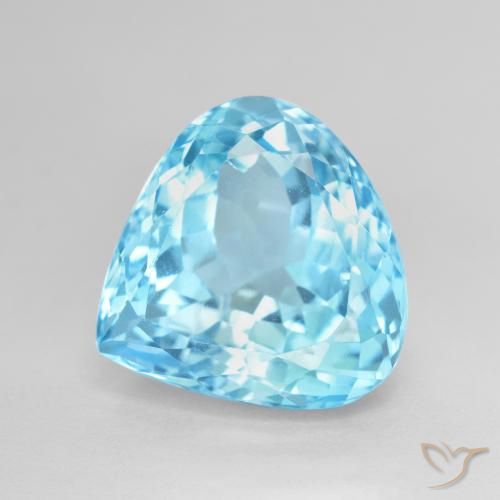 Topaze Bleu Suisse naturelle En forme de poire, 12.90 ct, VS