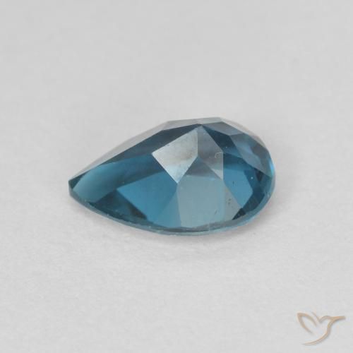 Topaze Bleu Londres naturelle En forme de poire, 0.80 ct, VVS-VS