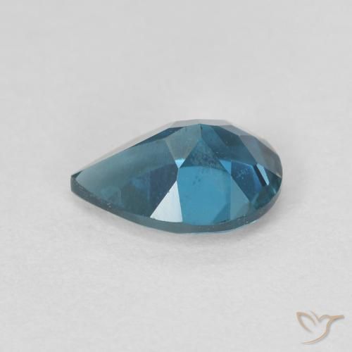 Topaze Bleu Londres naturelle En forme de poire, 0.80 ct, VVS-VS