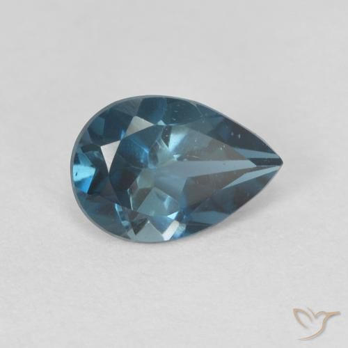 Topaze Bleu Londres naturelle En forme de poire, 0.78 ct, VVS-VS