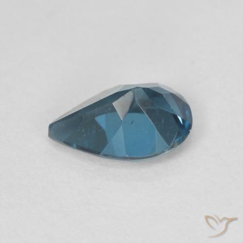 Topaze Bleu Londres naturelle En forme de poire, 0.78 ct, VVS-VS