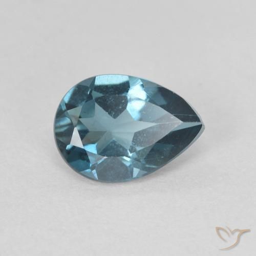 Topaze Bleu Londres naturelle En forme de poire, 0.76 ct, VVS-VS