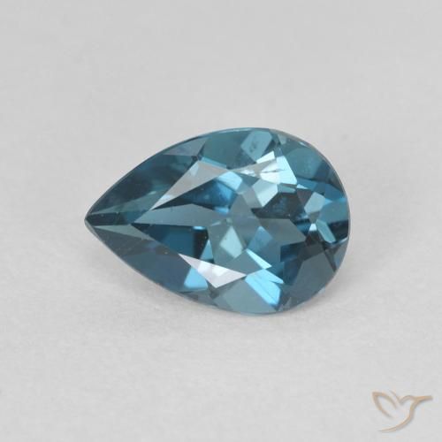 0.76ct Naturel Bleu Londres Topaze, En forme de poire, VVS-VS