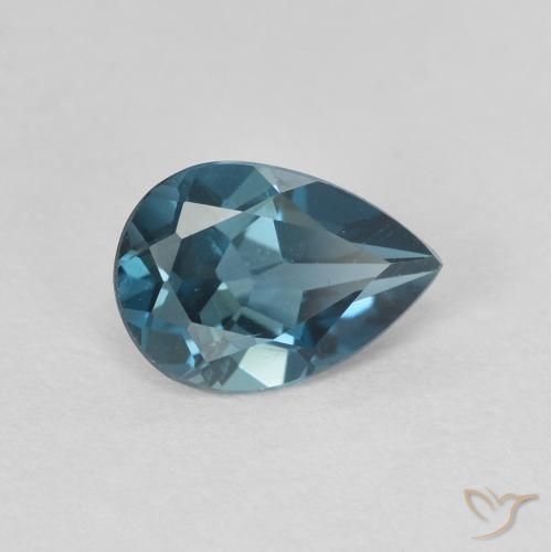 Topaze Bleu Londres naturelle En forme de poire, 0.76 ct, VVS-VS