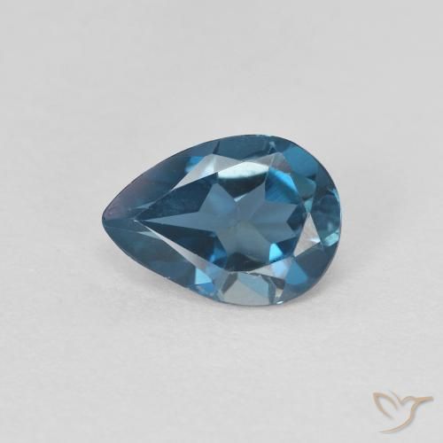 0.82ct Naturel Bleu Londres Topaze, En forme de poire, VVS
