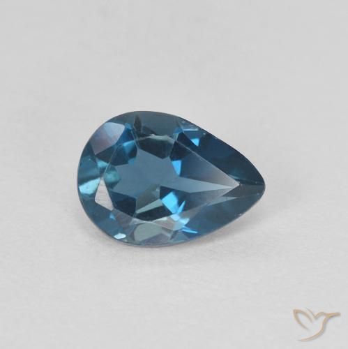 Topaze Bleu Londres naturelle En forme de poire, 0.82 ct, VVS