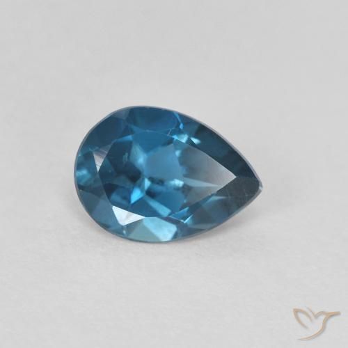 Topaze Bleu Londres naturelle En forme de poire, 0.80 ct, VVS-VS