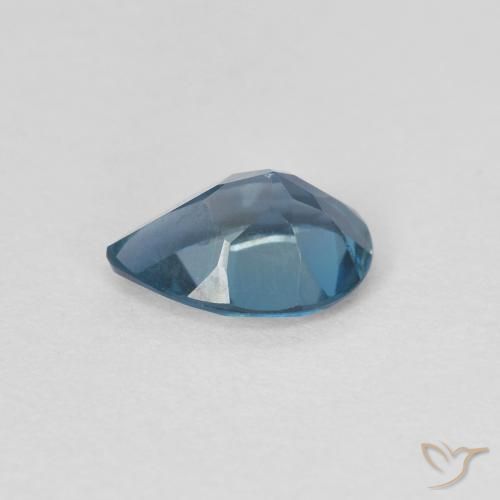 Topaze Bleu Londres naturelle En forme de poire, 0.80 ct, VVS-VS
