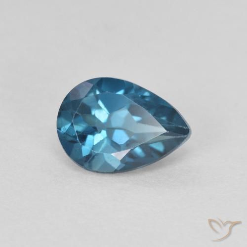 0.92ct Naturel Bleu Londres Topaze, En forme de poire, VS