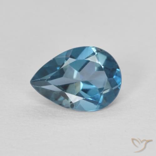 0.80ct Naturel Bleu Londres Topaze, En forme de poire, VVS