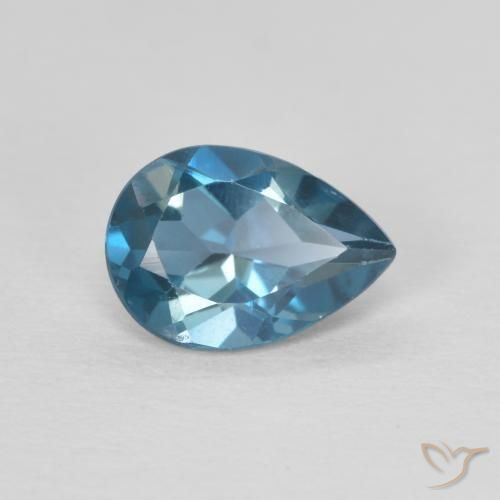 Topaze Bleu Londres naturelle En forme de poire, 0.80 ct, VVS