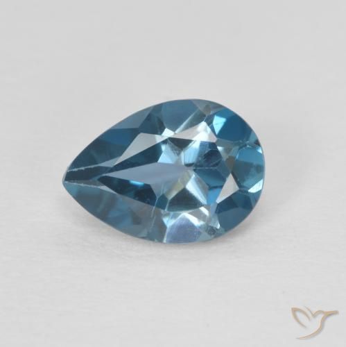 0.82ct Naturel Bleu Londres Topaze, En forme de poire, VVS