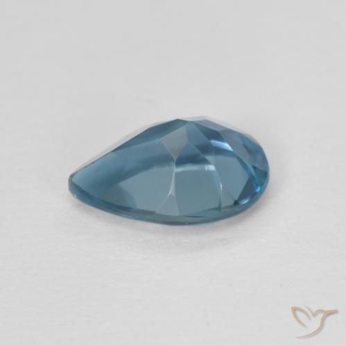 Topaze Bleu Londres naturelle En forme de poire, 0.82 ct, VVS