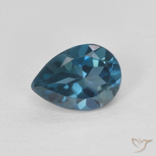 0.87ct Naturel Bleu Londres Topaze, En forme de poire, VVS