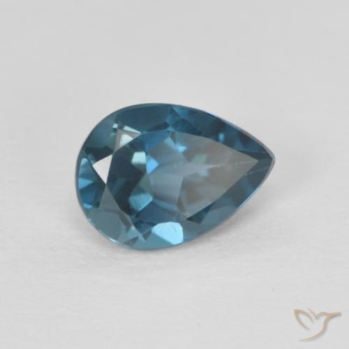 Topaze Bleu Londres naturelle En forme de poire, 0.87 ct, VVS