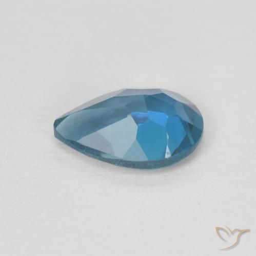 Topaze Bleu Londres naturelle En forme de poire, 0.74 ct, VVS