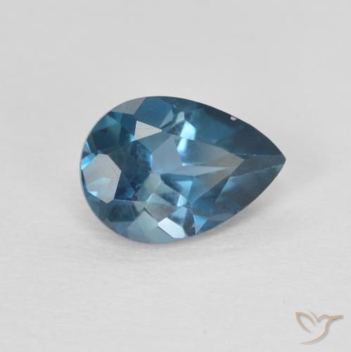 Topaze Bleu Londres naturelle En forme de poire, 0.85 ct, VVS