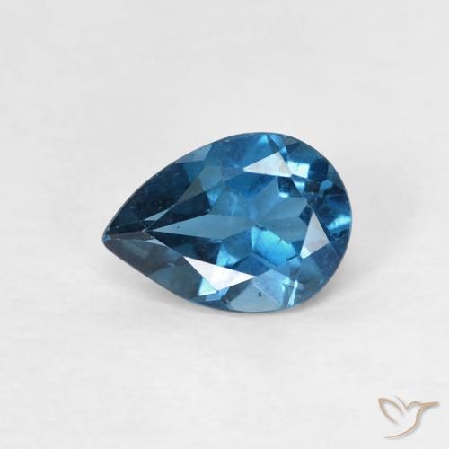0.77ct Naturel Bleu Londres Topaze, En forme de poire, VS