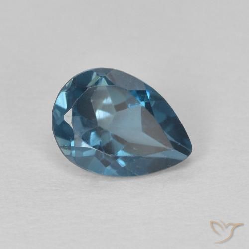 Topaze Bleu Londres naturelle En forme de poire, 0.81 ct, VS
