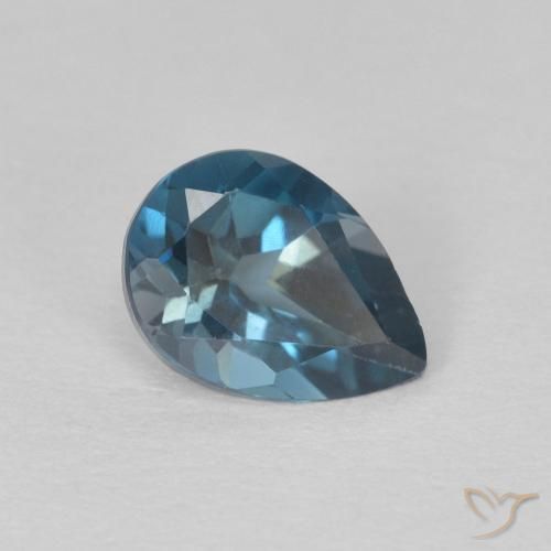 Topaze Bleu Londres naturelle En forme de poire, 0.79 ct, VS