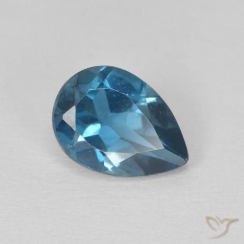 Topaze Bleu Londres naturelle En forme de poire, 0.81 ct, VS