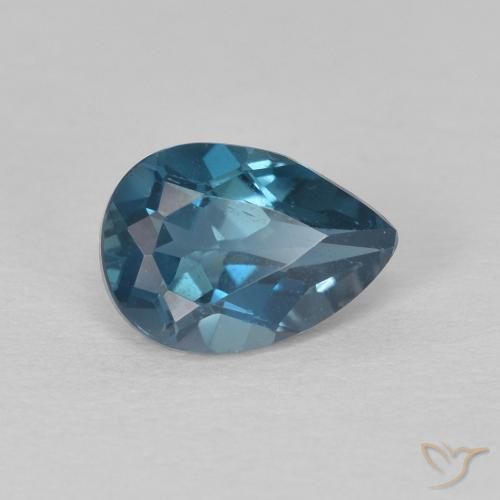 Topaze Bleu Londres naturelle En forme de poire, 0.88 ct, VS
