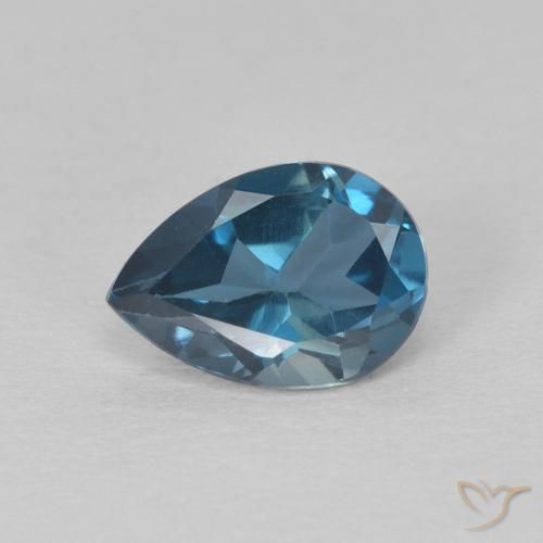 Topaze Bleu Londres naturelle En forme de poire, 0.87 ct, VS
