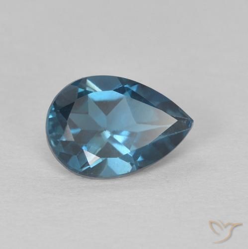 Topaze Bleu Londres naturelle En forme de poire, 0.87 ct, VS