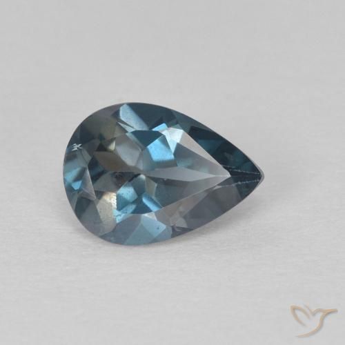 Topaze Bleu Londres naturelle En forme de poire, 0.74 ct, VS