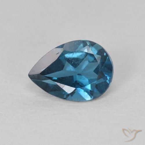 0.84ct Naturel Bleu Londres Topaze, En forme de poire, VS