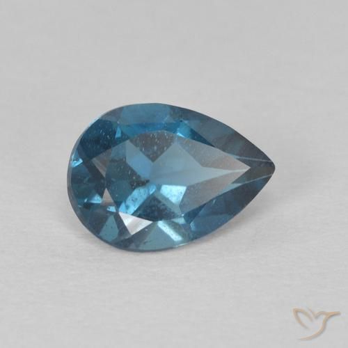 Topaze Bleu Londres naturelle En forme de poire, 0.84 ct, VS