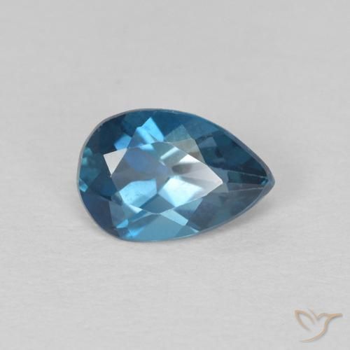 Topaze Bleu Londres naturelle En forme de poire, 0.65 ct, VS