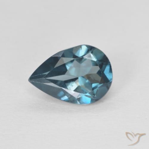 Topaze Bleu Londres naturelle En forme de poire, 0.83 ct, VVS