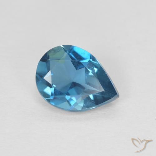 Topaze Bleu Londres naturelle En forme de poire, 0.80 ct, VVS
