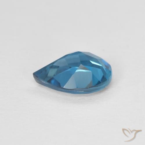 Topaze Bleu Londres naturelle En forme de poire, 0.80 ct, VVS