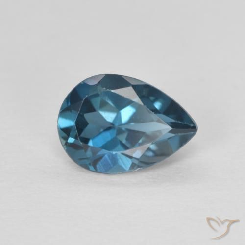 Topaze Bleu Londres naturelle En forme de poire, 0.85 ct, VVS