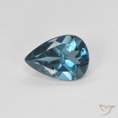 0.75ct Naturel Bleu Londres Topaze, En forme de poire, VVS