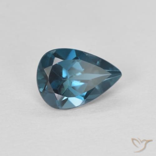 Topaze Bleu Londres naturelle En forme de poire, 0.75 ct, VVS