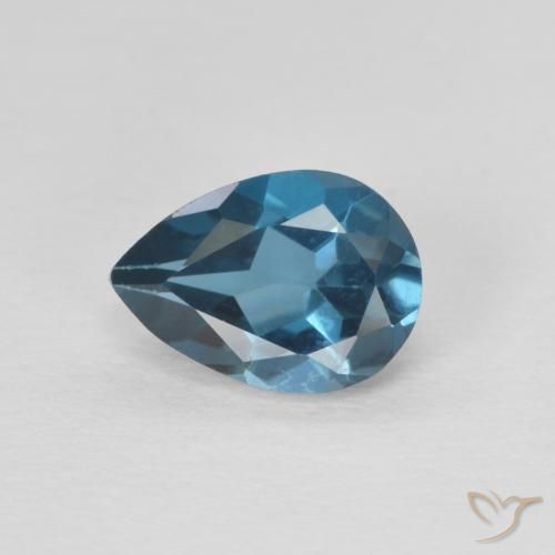 0.88ct Naturel Bleu Londres Topaze, En forme de poire, VVS