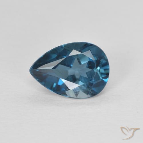 0.85ct Naturel Bleu Londres Topaze, En forme de poire, VVS