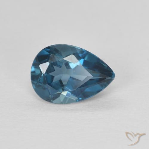 Topaze Bleu Londres naturelle En forme de poire, 0.85 ct, VVS