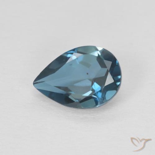 Topaze Bleu Londres naturelle En forme de poire, 0.85 ct, VVS