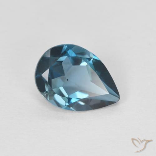 Topaze Bleu Londres naturelle En forme de poire, 0.85 ct, VVS