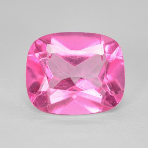 6.41ct Naturel Medium Dark-Pink Topaze, Coussin, VVS